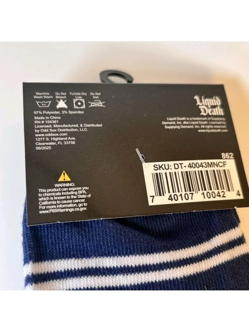 4 /$25 Liquid Death Novelty Crew Socks Mens Crazy Socks Stocking Stuffer